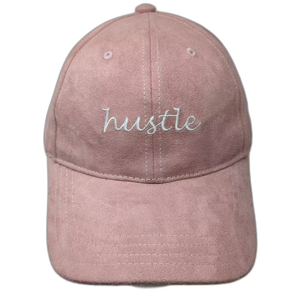Carbon Elements Baseball Cap Pink White Hat OS Hustle Embroidered Faux Suede